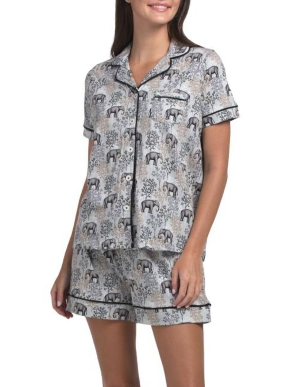 POPPY & CLAY 2pc Organic Cotton Be Natural Pajama Top And Shorts Set